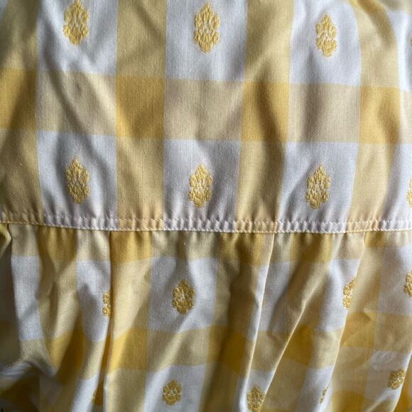 Vtg Jerrell of Texas Womens Midi Dress 9/10 Retro Yellow Checkered Nostalgia - Picture 10 of 10